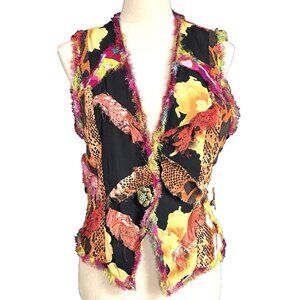 Vtg Nothing Matches Top Vest Women's Patchwork Boho Vintage Art To Wear Funky